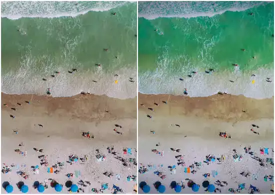 Aerial Crowded Beach