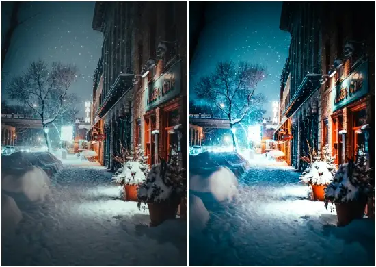 Winter Night Mobile Lightroom Preset