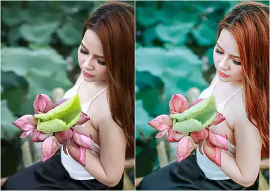 Girl By The Lotus Lake