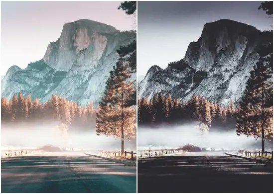 Landscapes Dark Mode Lightroom Mobile Preset