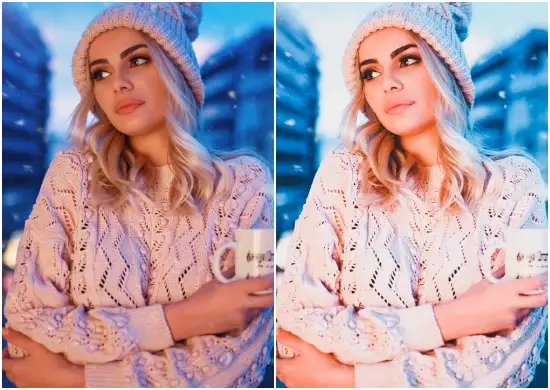 Warm Winter Snow Blue Preset