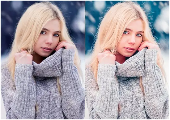 Winter Snow Blue Color